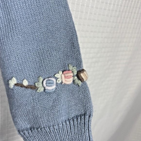 Vintage 90s Dana Scott Floral Cottagecore Sweater Small Grannycore Granny Chic - Picture 5 of 11